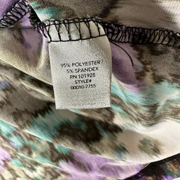 CJ Banks Womens Pullover Flower Purple V Neck Plus Size X - Picture 12 of 14